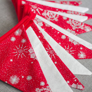 Red and White Shimmer | Bunting