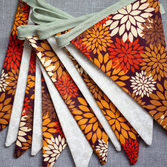 Autumn Flowers and Linen | Bunting