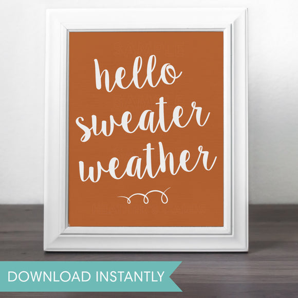Hello Sweater Weather | Printable Wall Art