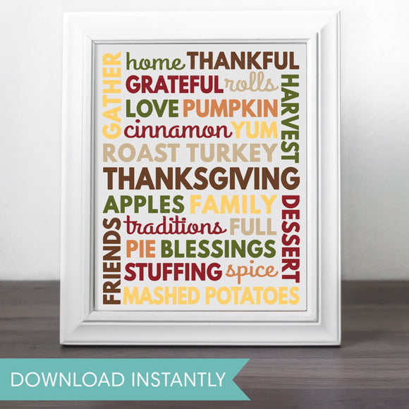 Thanksgiving | Printable Wall Art